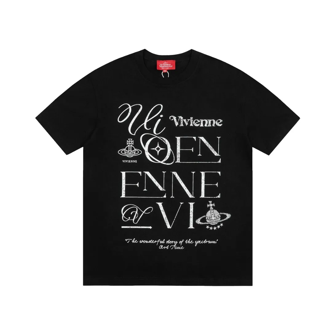 VIVI 149# "Exclusive Style" vivienne west wood Queen Mother of the West Vivienne Saturn large letter printed short sleeves. Full series of correct accessories. Every detail is completely restored. Straightforward to full Size: XS-L